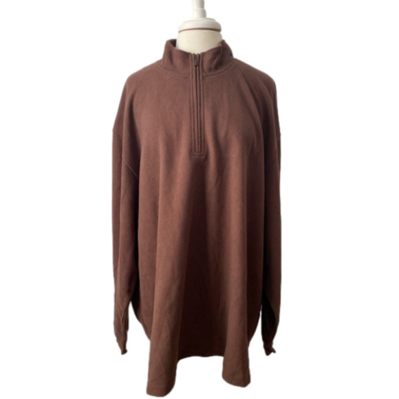 Zorrel Men's XXXL Outdoor 1/4 Zip Pullover Sweatshirt Brown Hiking Athletic - Picture 1 of 7